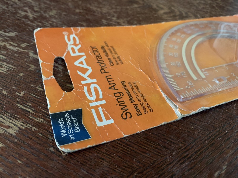 Fiskars 12-95400W Swing Arm Protractor Plastic Clear 6"