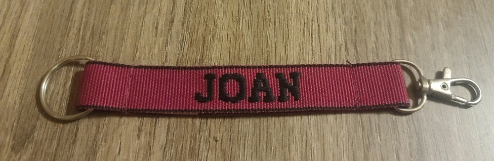 New Joan Personalized Keychain Red and Black