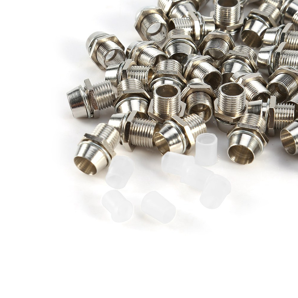 50 Pcs Silver Color 5mm LED Holders Panel Display Thread Mount Size 8mm New