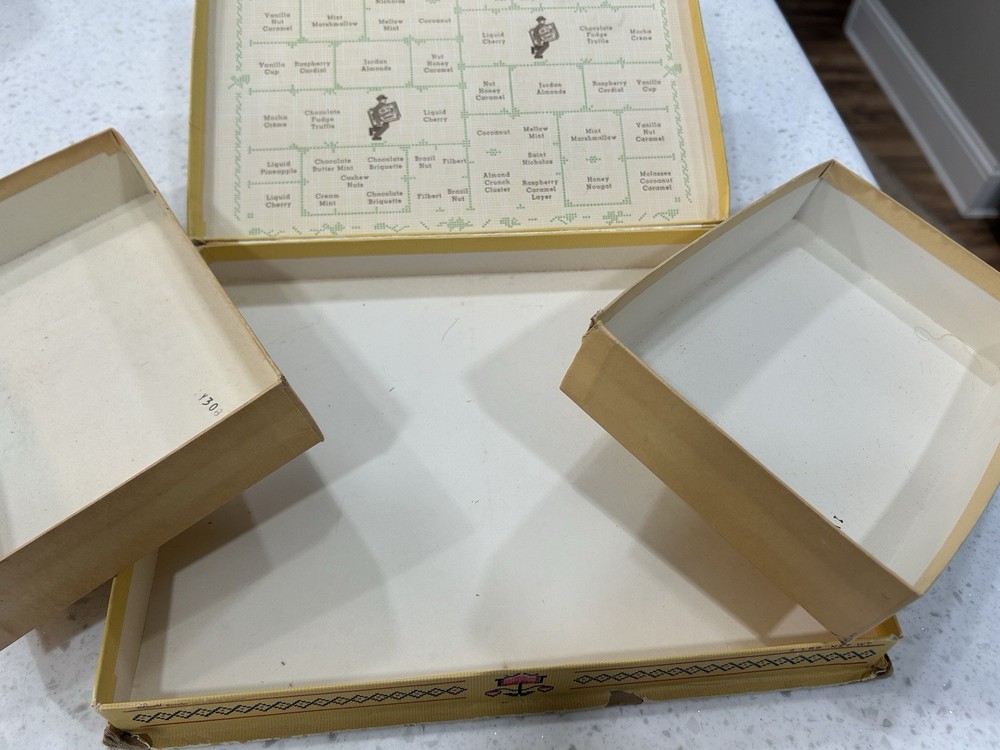 Two Vintage Whitman`sampler And One Russell Stover Candy Box EMPTY Boxes