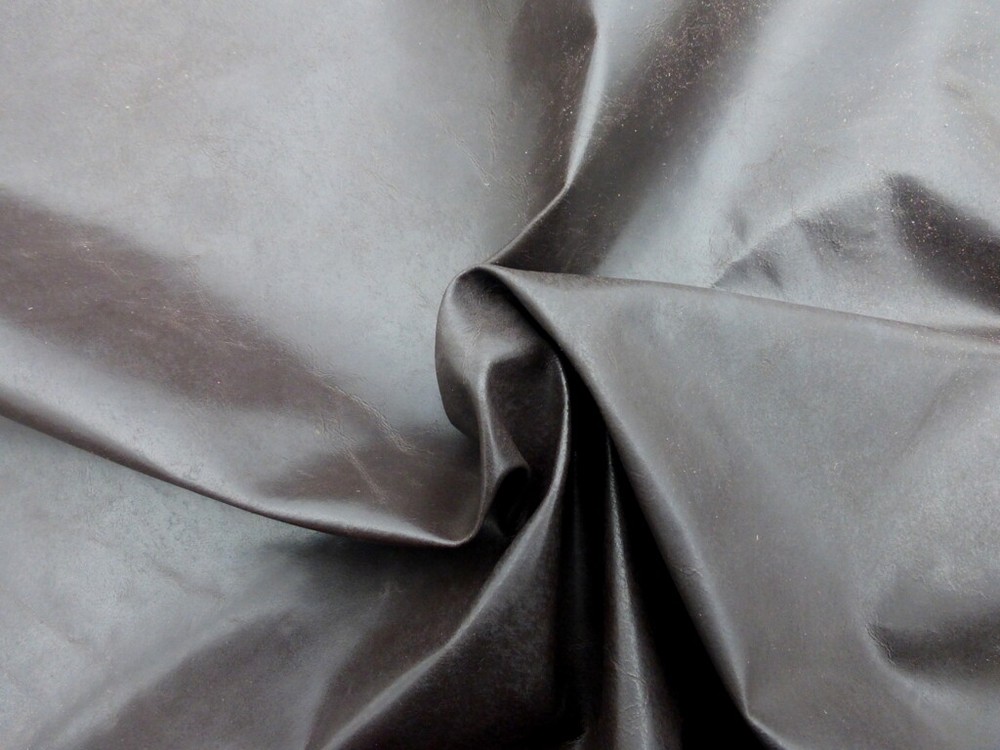 lambskin leather hide Walnut Brown Rustic Smooth Finish Double Sided