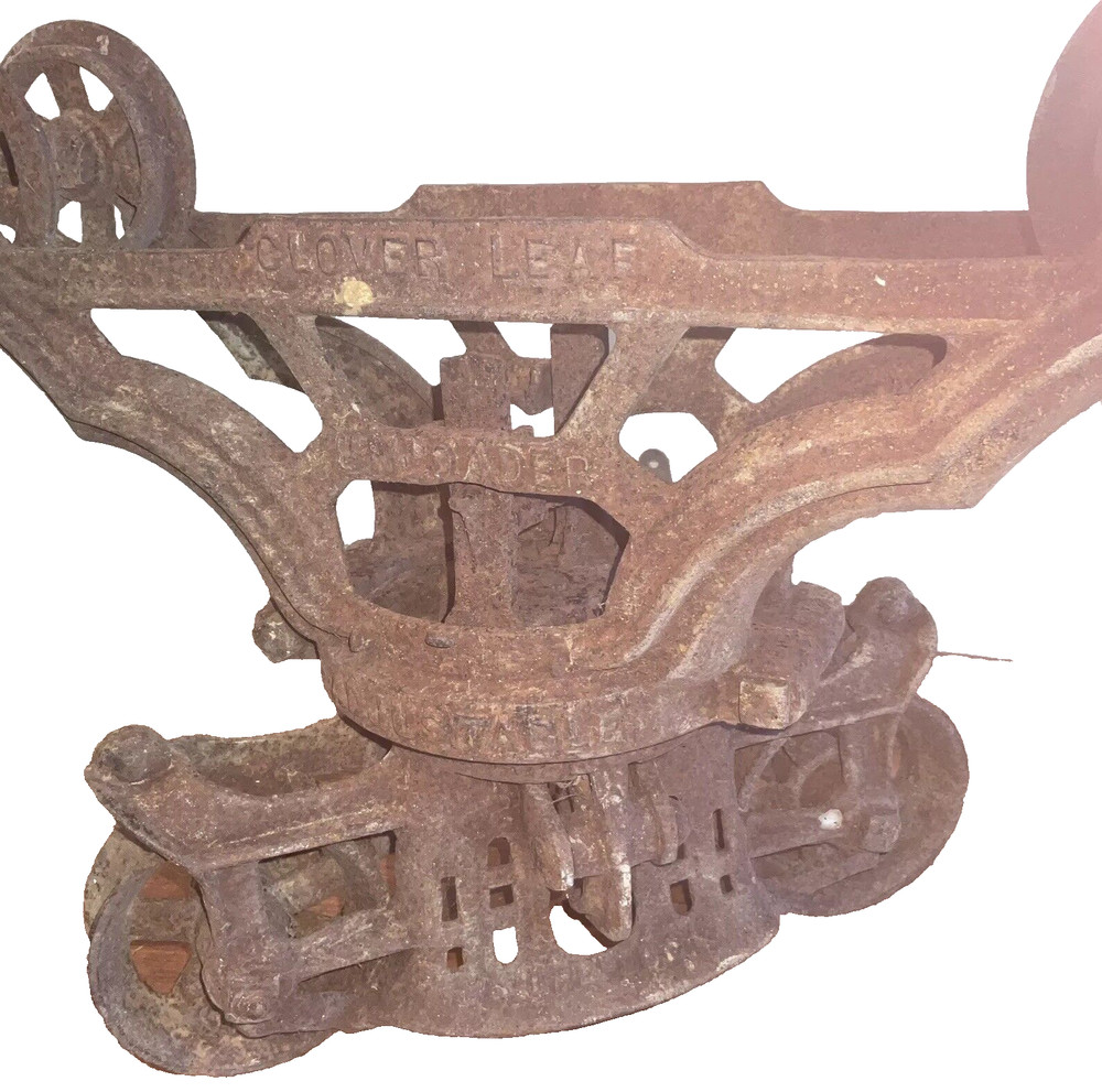 Antique Clover Leaf Hay Unloader Sure Lock H455 Barn Trolley