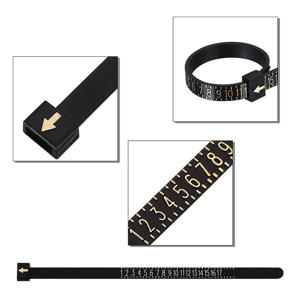 Accmor Ring Sizer Measuring Tool Set, Black Mandrel, Guage, Blet