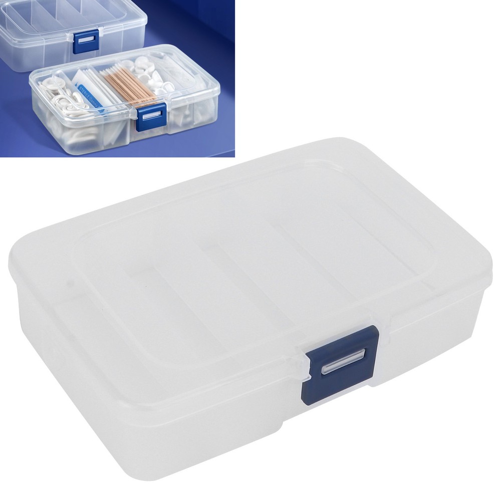 5 Grids Organizer Box Clear Visible Plastic Compartment Box Case