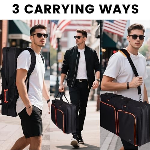 DJ Controller Case with Thick EVA Padding, Fits 15.6" Laptops, Adjustable Strap,