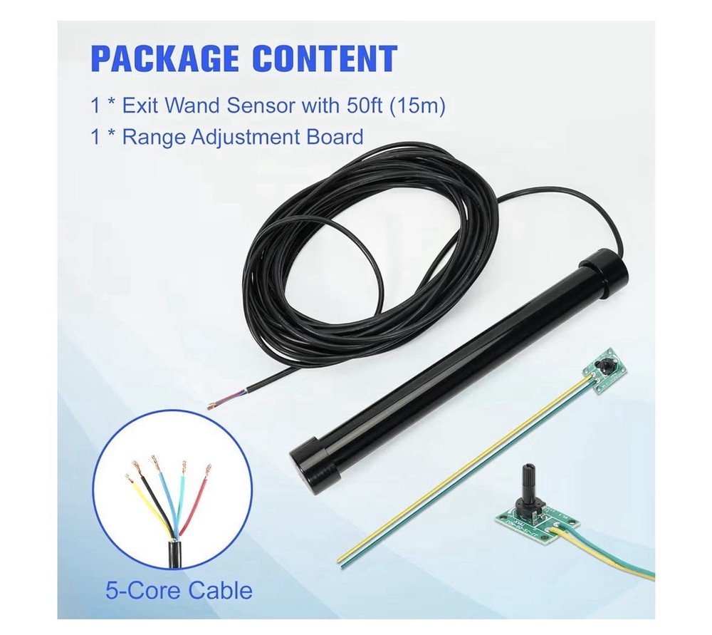 Driveway Gate Vehicle Exit Wand Sensor with 50 Ft Cable Automatic Gate Opener