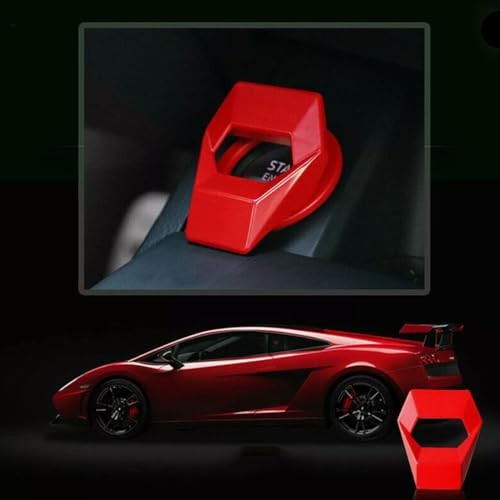 1 Pc Car Engine Start Stop Button Cover Push to Start Button Ignition Red