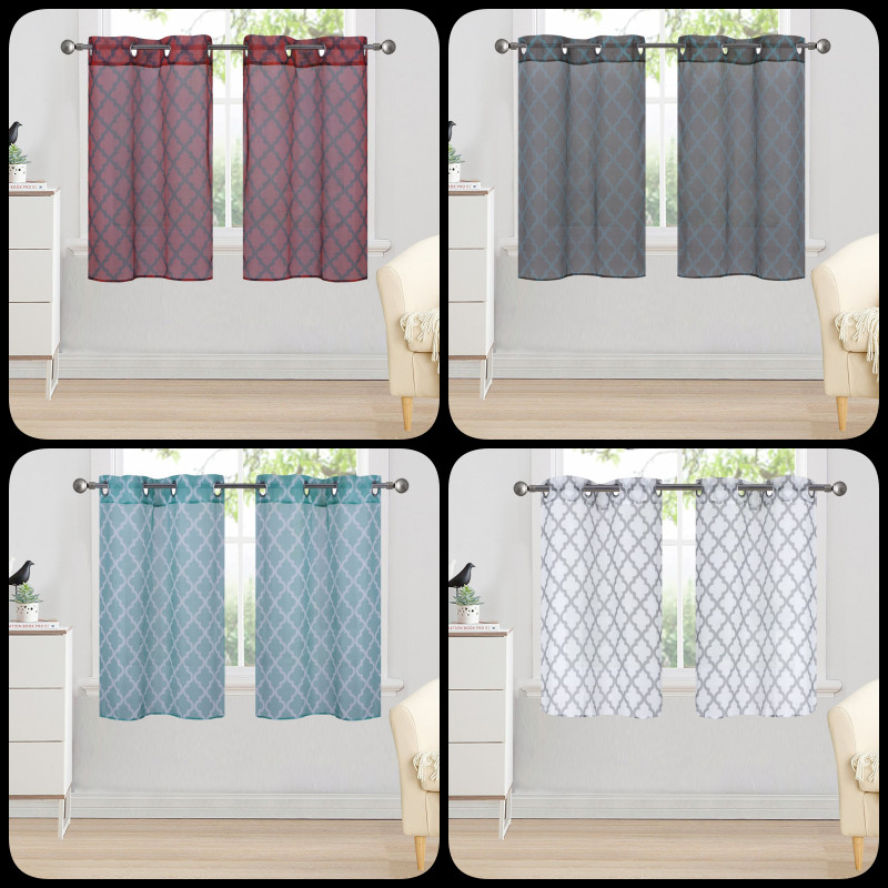 SMALL MULTILAYERS VOILE SHEER FABRIC WINDOW CURTAIN SOLID PANEL 1PC C37