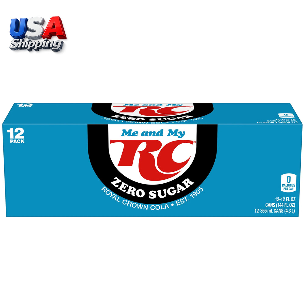 RC Cola Zero Sugar Soda Pop, 12 Fl Oz, 12 Pack Cans