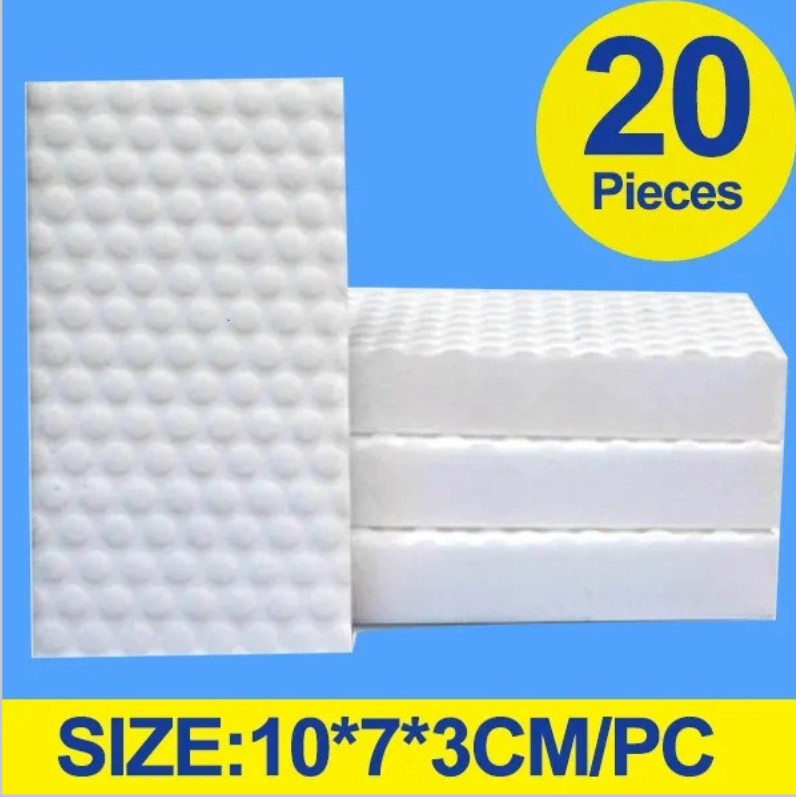 20pcs Compressed Melamine Magic Sponges Multi-Purpose Cleaning Tools - NEW