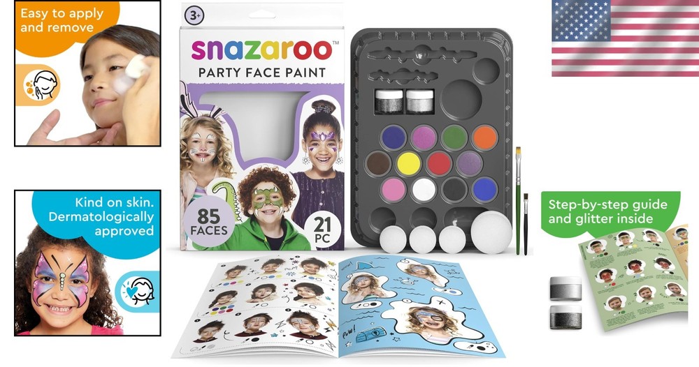 Easy-to-Use Face Painting Set with Step-by-Step Guide
