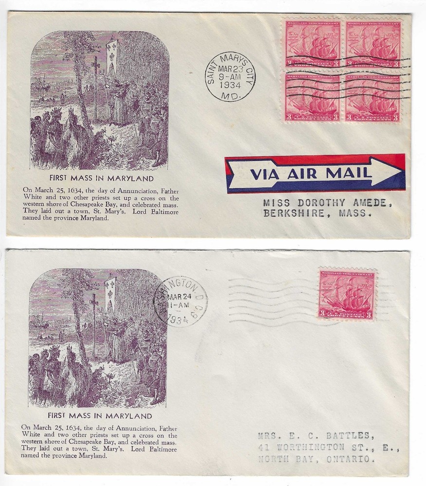 FDC's   # 736-9     --  1st  and  2nd day