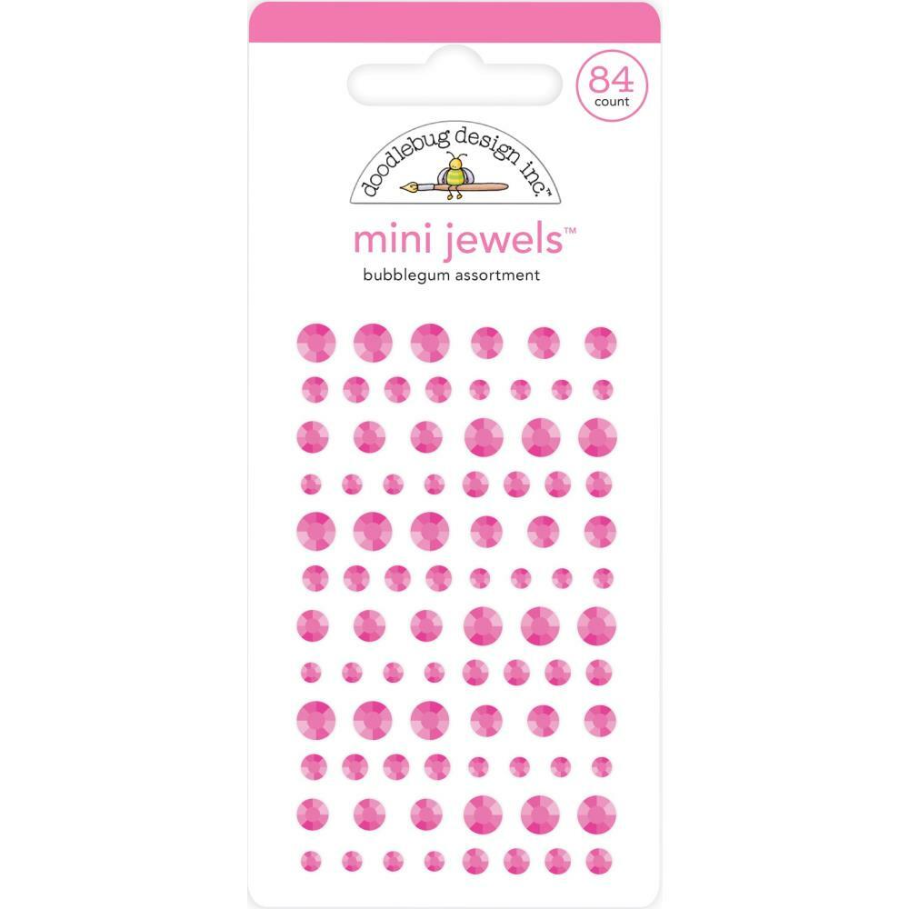 Crafts Doodlebug Mini Jewels Repeats Assorted Sizes Gems Bling Bubblegum Pink