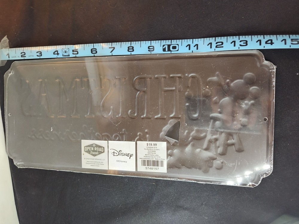Mickey Mouse License plate Christmas sign