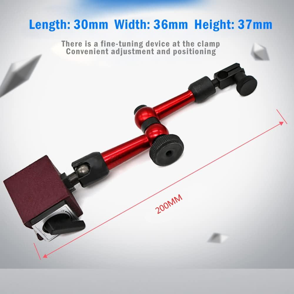 Red Adjustable Magnetic Base Holder for Digital Dial Indicator Stand