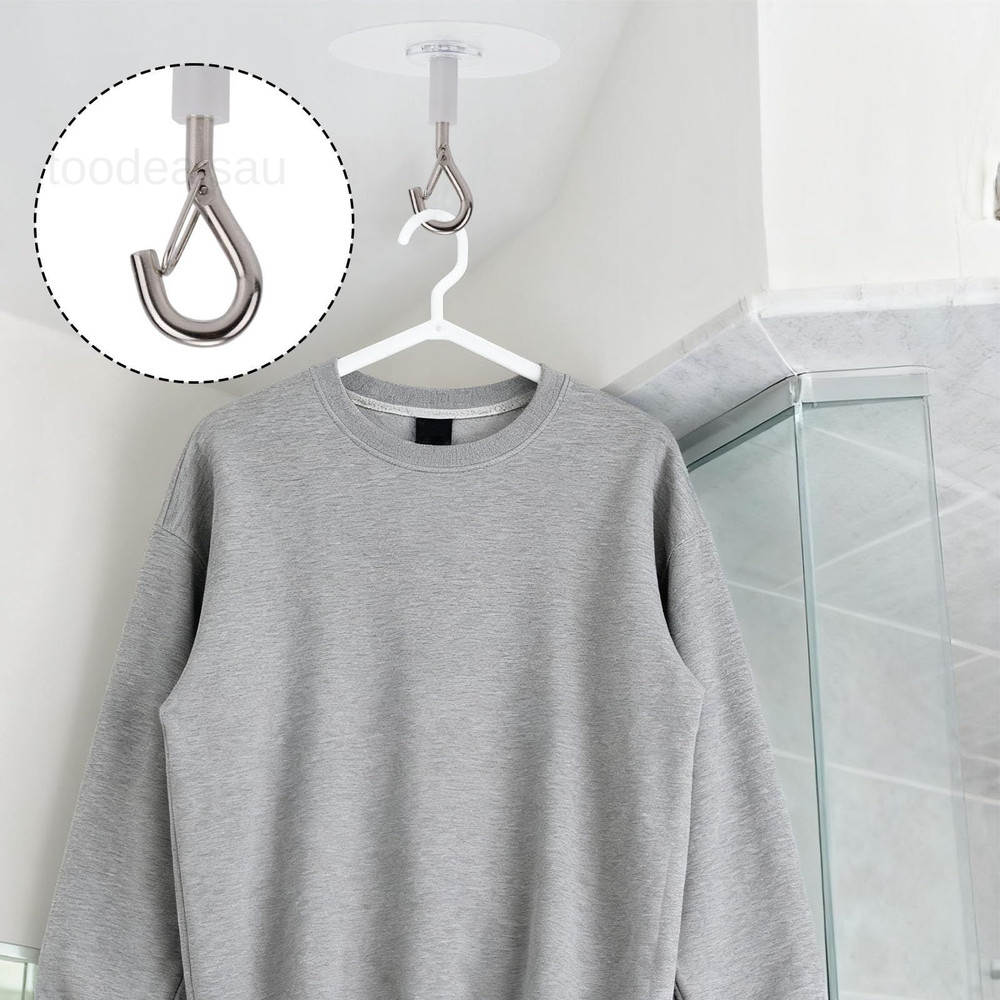 5pcs Strong Self Adhesive Ceiling Hooks, Heavy transparent, silver