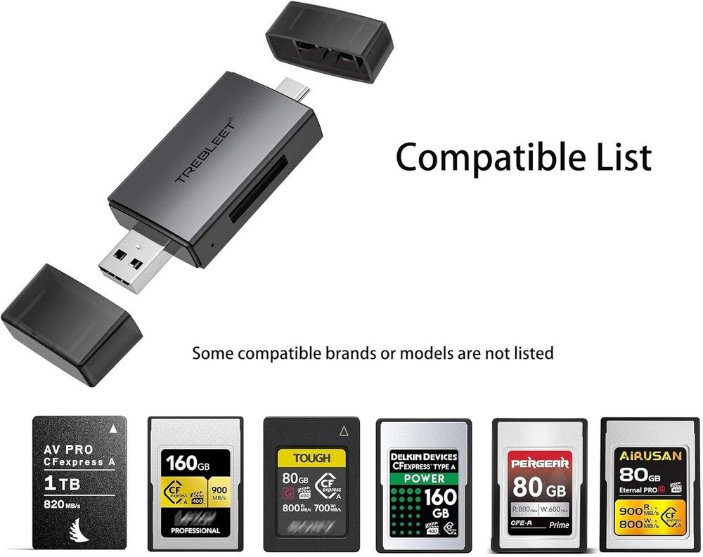 CFexpress Type A Card Reader, USB 3.2 Gen 2, Compatible with Sony Cameras