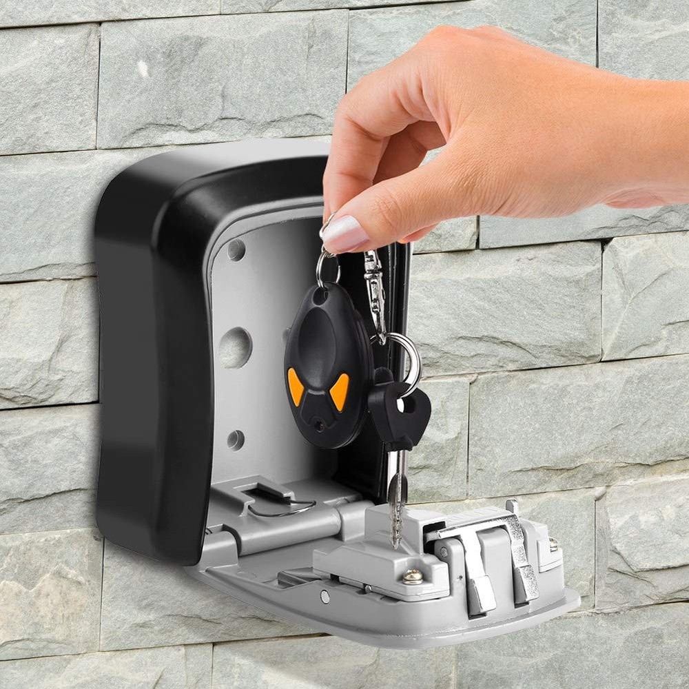 4-Digit Combination Key Lock Box Wall Mount Security Lockbox for 5 Keys