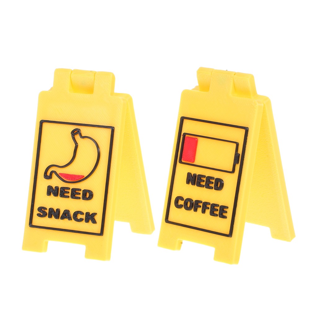 2 Pcs Desktop Signboard Table Tent Cubicle Decor Double Sided Coffee Lover Gift