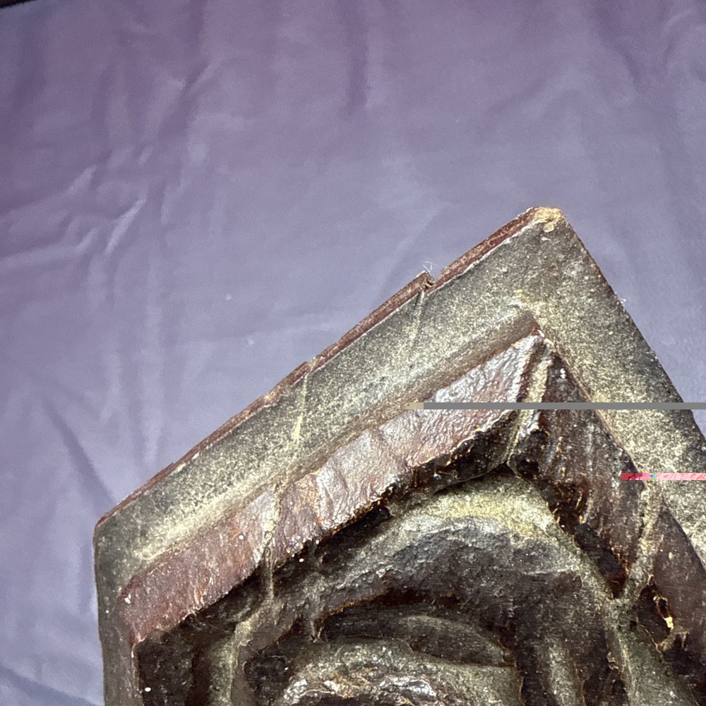 Very Old craved wood panel plaque ,