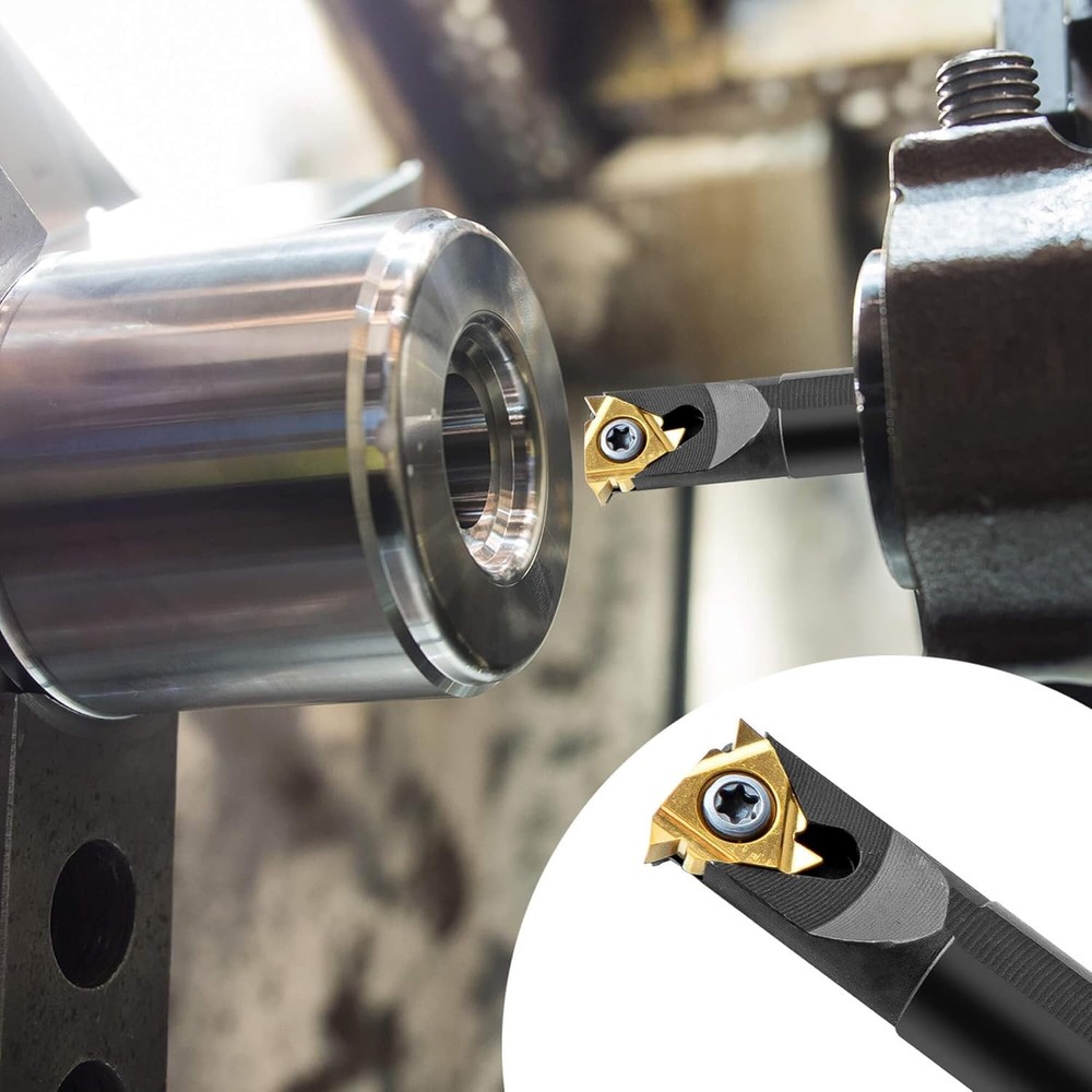 Precision Metal Lathe Tool Set: Threading Holders & 10 Indexable Carbide Inserts