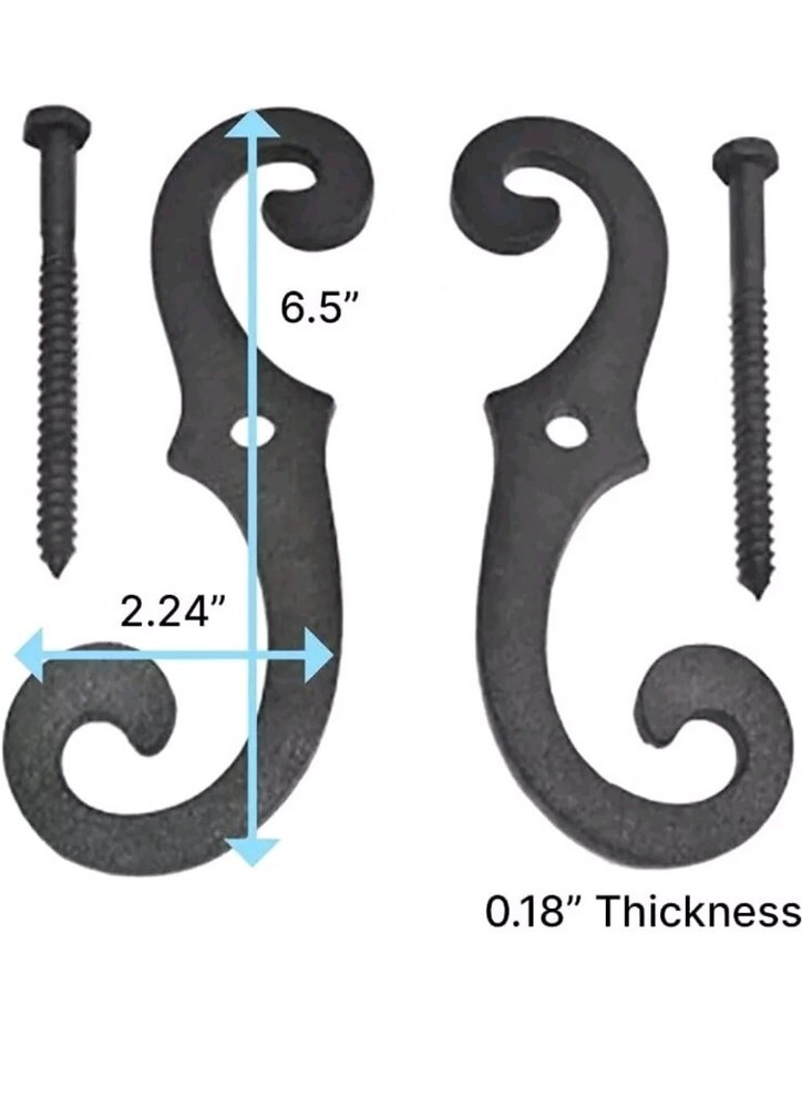 Renovators Supply Cast Iron Shutter Fasteners , 2 Per Pack, Rust Resistant