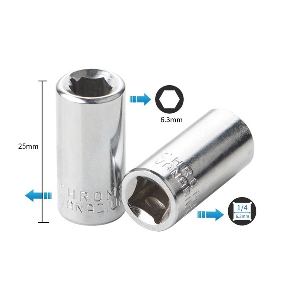 4PCS 1/4" Square Drive To 1/4" Hex Socket Bits Converter Screwdriver Bit Adapter