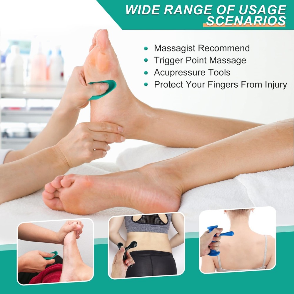 Thumb Saver Massage Tool, 3-Legged Manual Trigger Point Tool for Deep Tissue,...