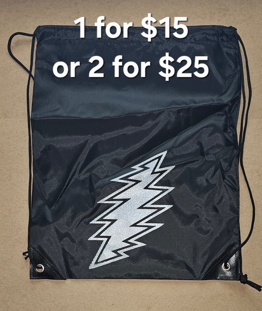 Grateful Dead - Reflective Ink 13 Point Bolt Drawstring Backpack, SYF, Dead & Co
