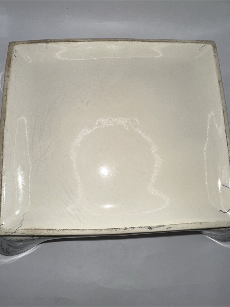 VINTAGE NAPCO SPAGHETTI STRING GLAZED PLANTER 11" X 9"