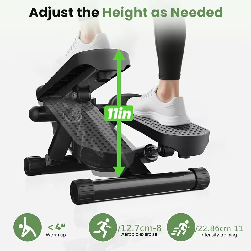 Mini Exercise Stepper With Resistance Bands Compact Stair Stepper For Home Use