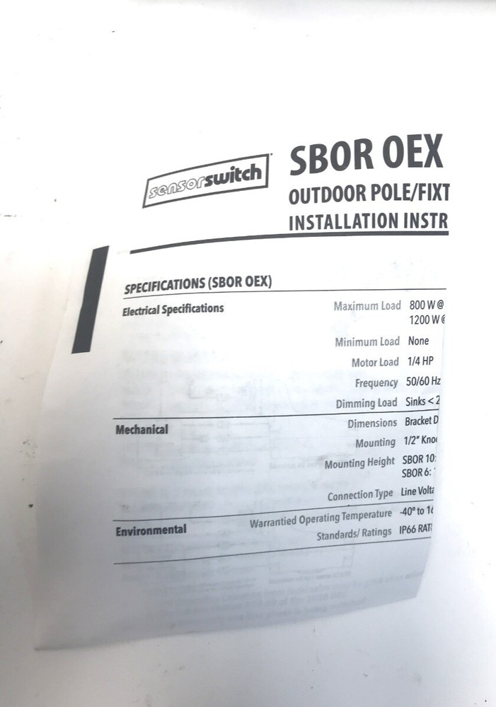 Sensor Switch SBOR 10 OEX D EB3 WH 0V Large Motion Extended Range Mount Sensor