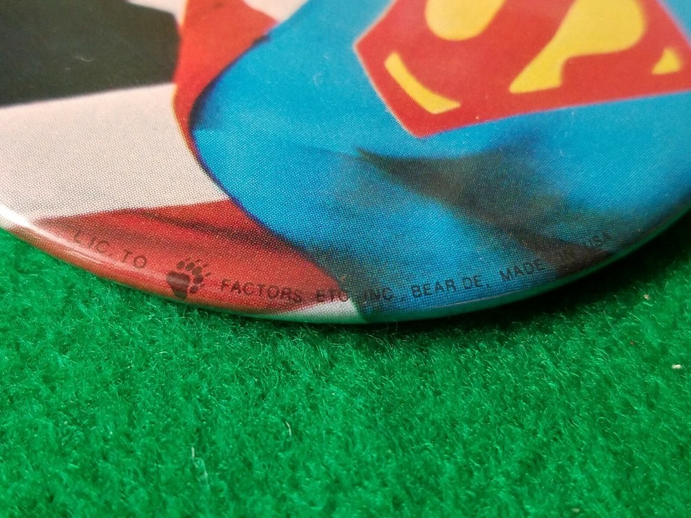 DC Comics Inc 1978 Christopher Reeve Superman 3" Celluliod Pinback Button 3 Pcs