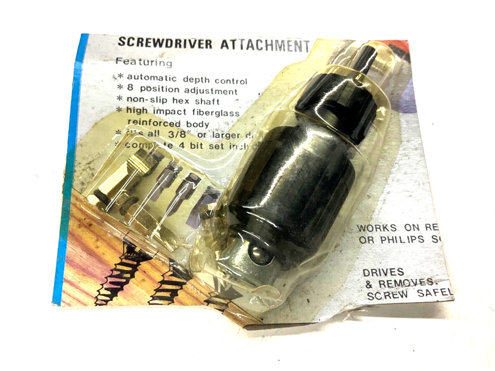 NOS! SCREWDRIVER ATTACHMENT w/ BITS for POWER DRILL