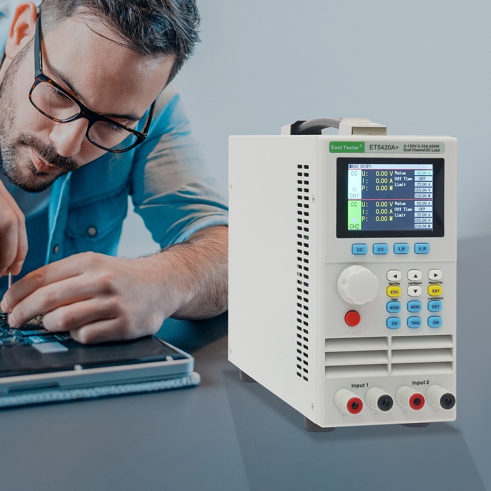 Programmable DC Electronic Load Tester Battery Tester Dual Channel Testing 400W