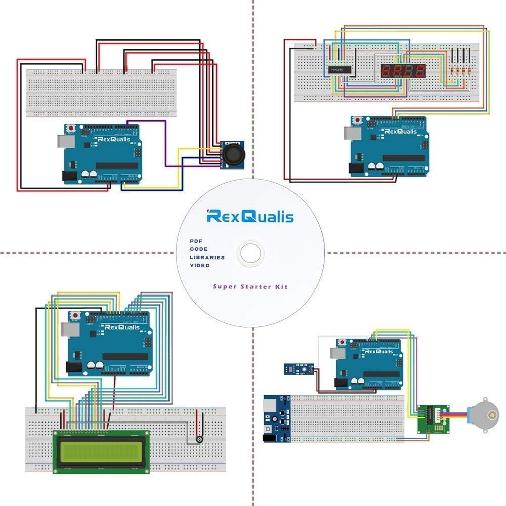 Super Starter Kit Based on Arduino UNO R3 with Tutorial and Controller Board Com