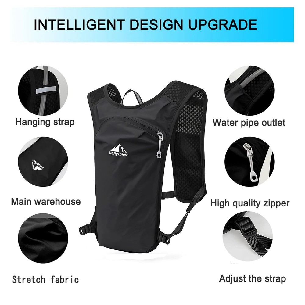 Hydration Pack Lightweight Hydration Running Backpack for Men & Women, 6L Bre...