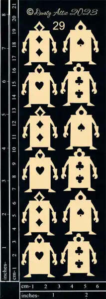 Dusty Attic Chipboard 3x8 - Alice Elements #29 - Card Army 2, DA3574