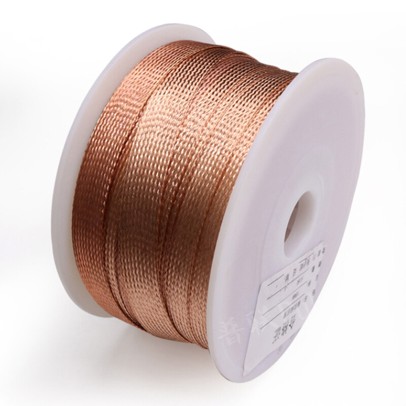Flat Pure Copper Braid Cable Bare Copper Braid Wire Ground Lead 2mm - 28mm