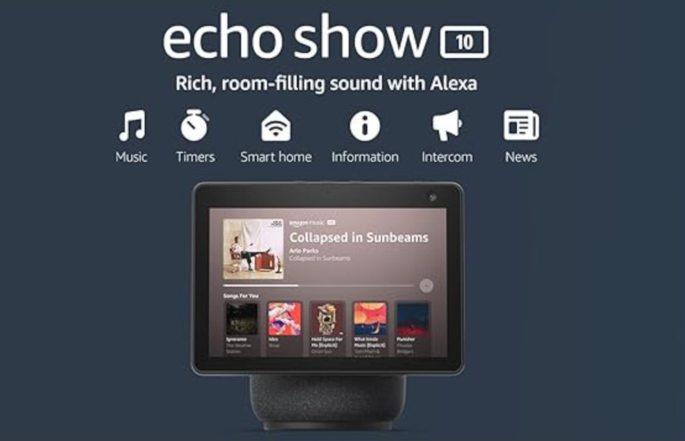 (NEW) Amazon Echo Show 10 (3rd Gen), HD smart Display Charcoal