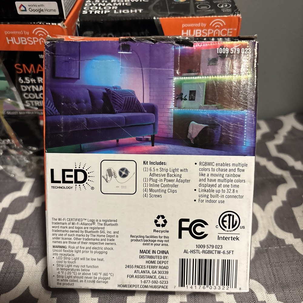 Ecosmart 6.5ft Smart Dynamic Color Changing Dimmable Plug-In LED Strip Light (5)
