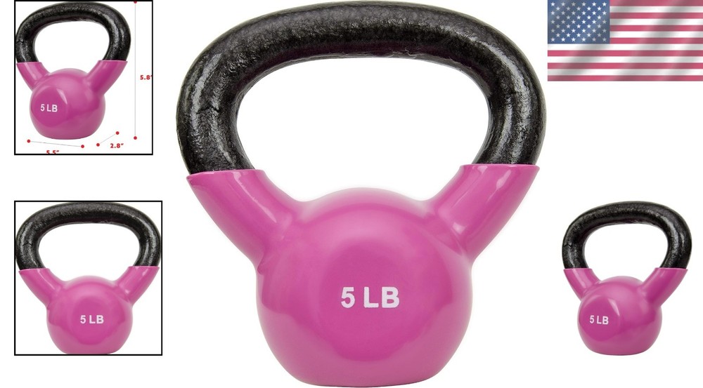 Color-Coded Kettlebells in 5-25 Pound Options for Easy Weight Identification