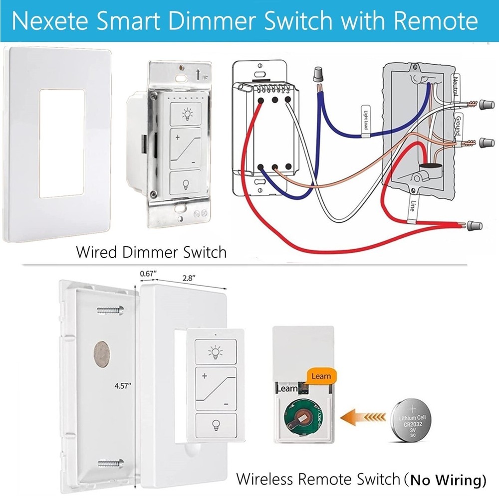 USED Smart Dimmer Switch with Remote Dimmable Voice Control Work with Alexa