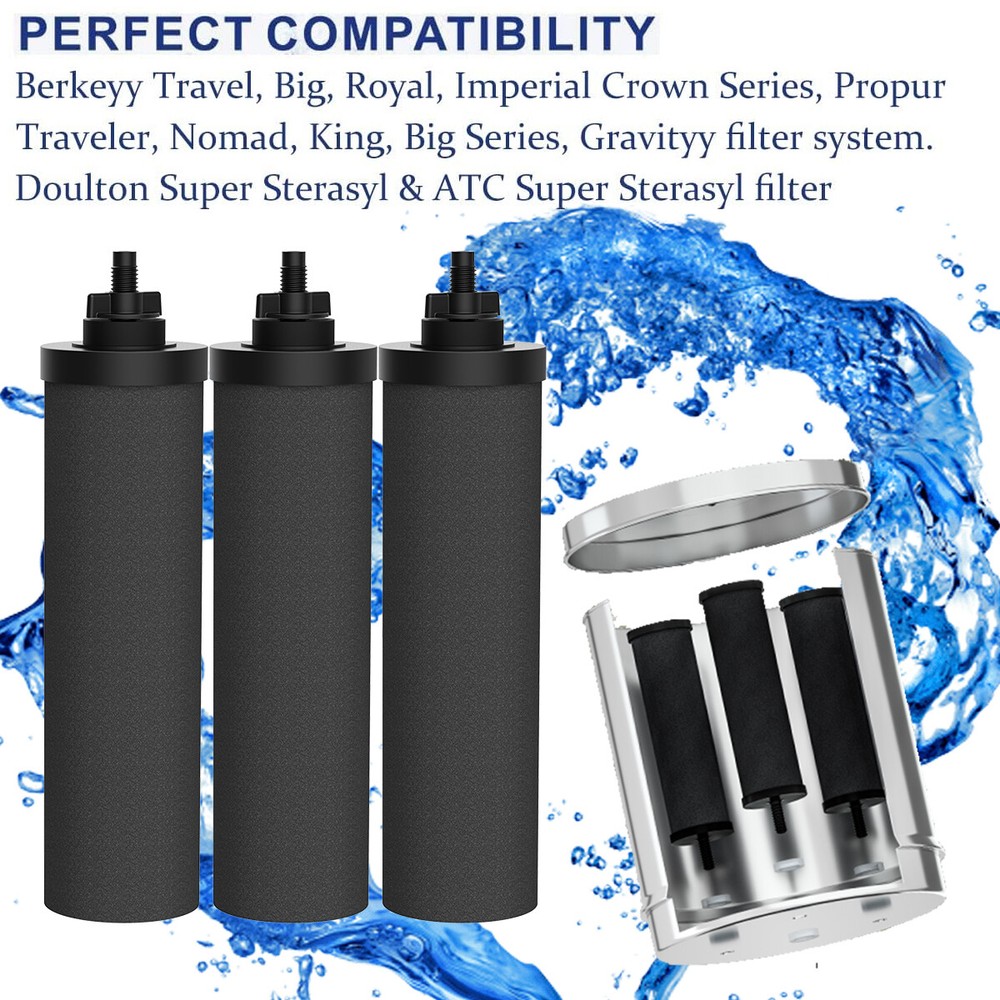 6Pk Black Water Filter Replacement,Compatible with Gravity Water Filter System