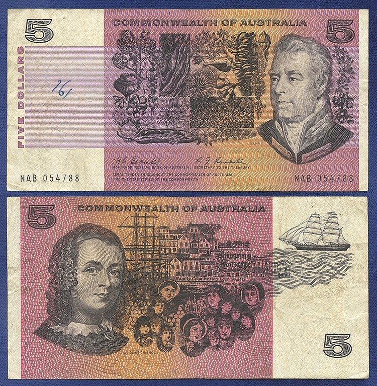 AUSTRALIA 5 DOLLARS COMMONWEALTH COOMBS RANDALL VERY FINE