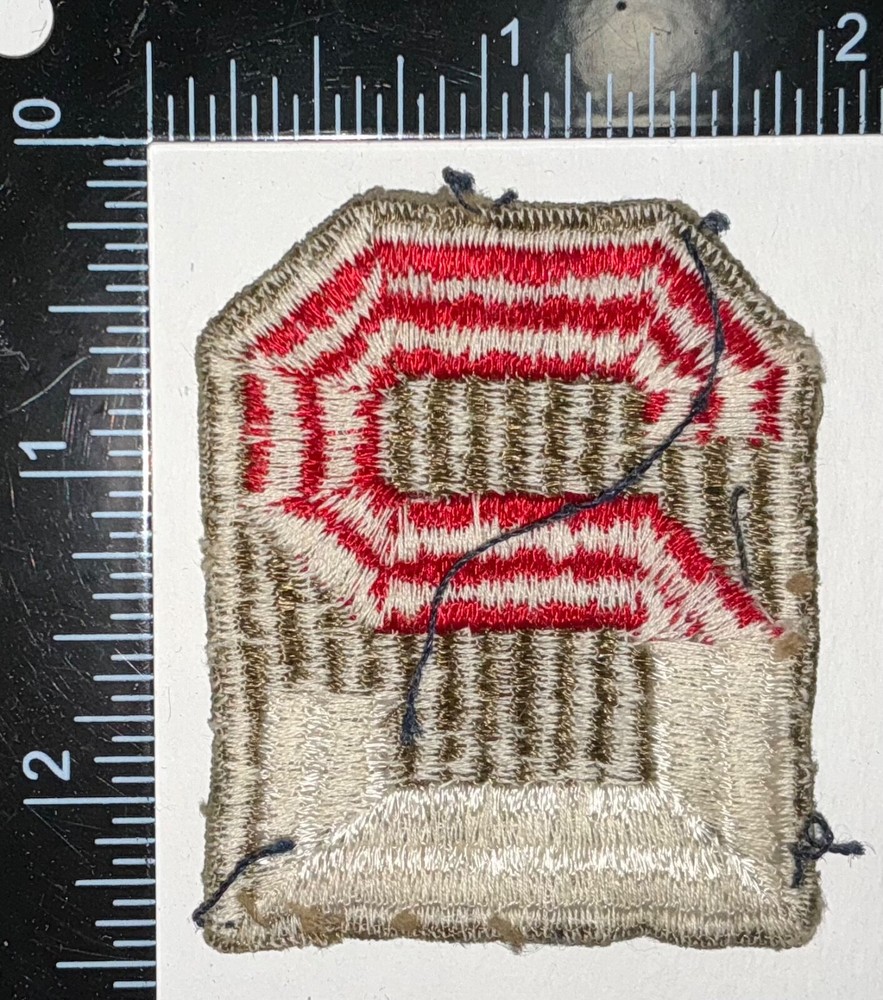 WWII US 2nd Army WORN VERTICAL WEAVE Patch