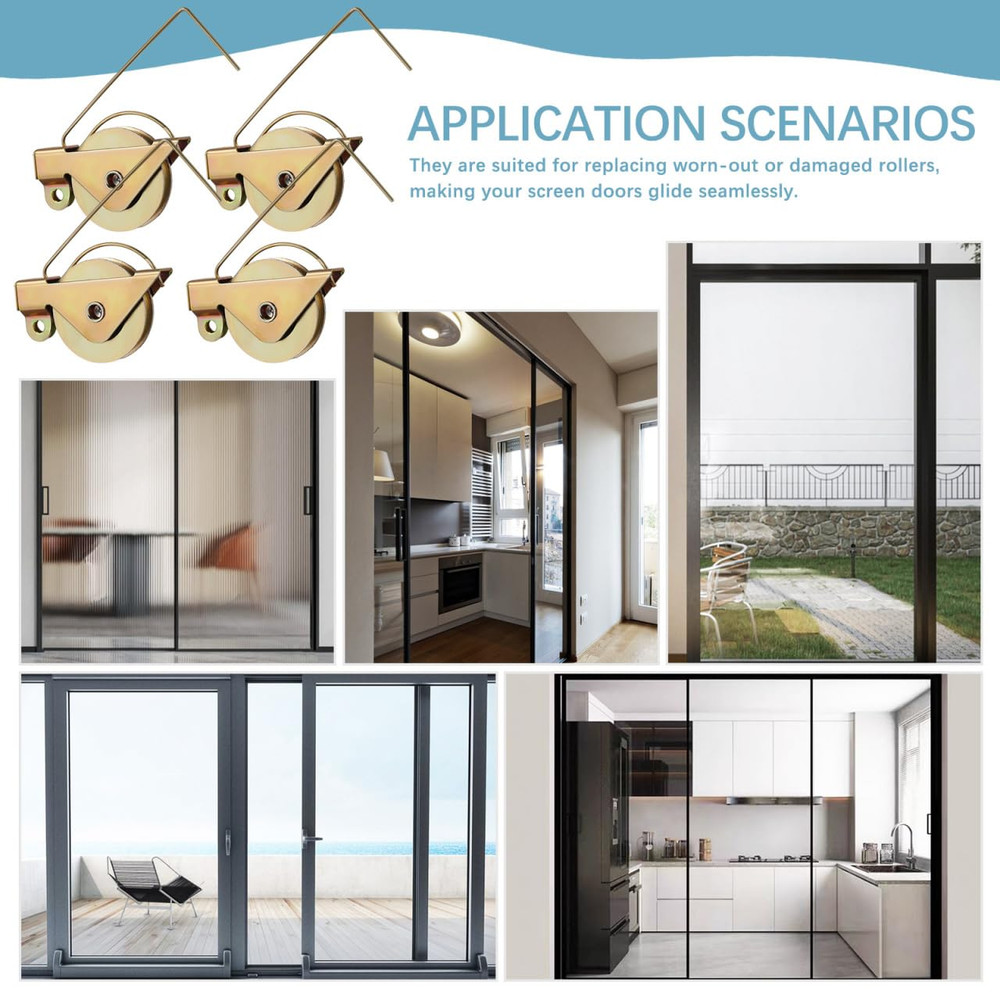 4 Pack Sliding Screen Door Rollers, Screen Door Wheels Replacement Compatible...