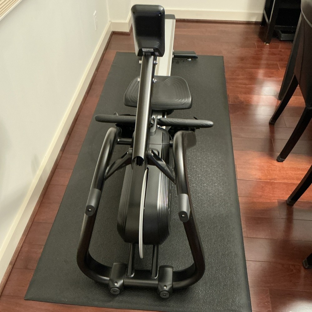 Matrix Rowing Machine Black Adjustable Seat Digital Display Home Gym