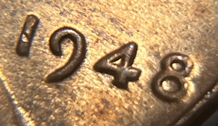 1948 Penny Error DDO Doubling In Date #1