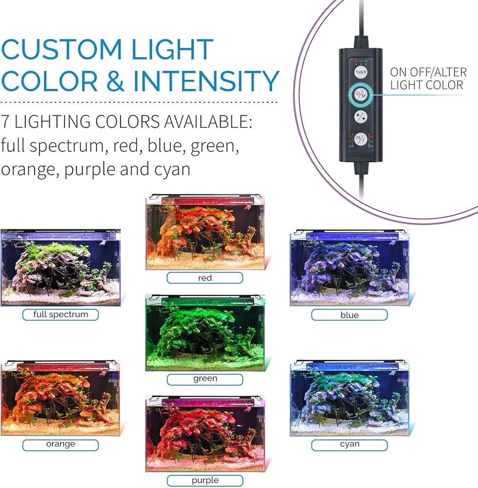 hygger Advanced LED Aquarium Light with Timer, 24/7 Lighting Cycle & DIY Mode